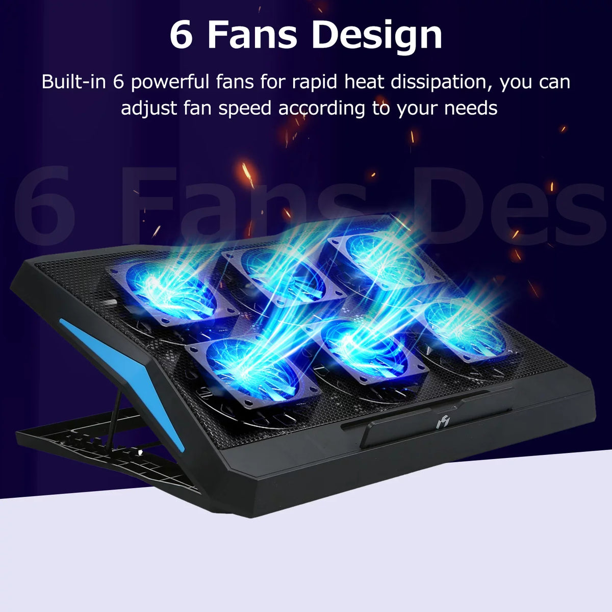 Laptop with Foldable Stand Low Height Noise Fans, and Operation Cooling 6 Adjustable