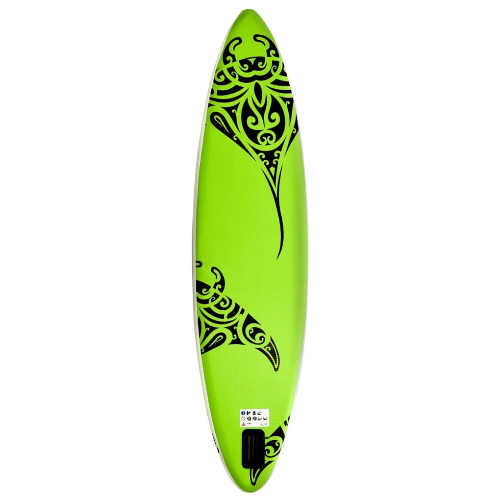 Set Andoer Paddleboard Green Inflatable 126"x29.9"x5.9"