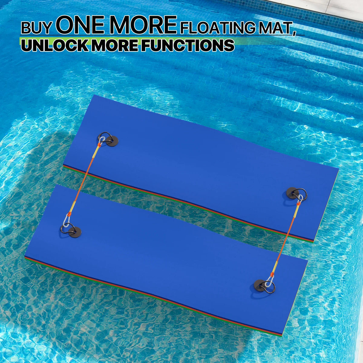 Tear-Resistant XPE Mat River Recreation Float Water for Water Activities, Magshion Water Lily Floating 6x2ft Lake Pool 3-Layer Pad, Ocean Pad Foam Outdoor Floating Blue Mat,