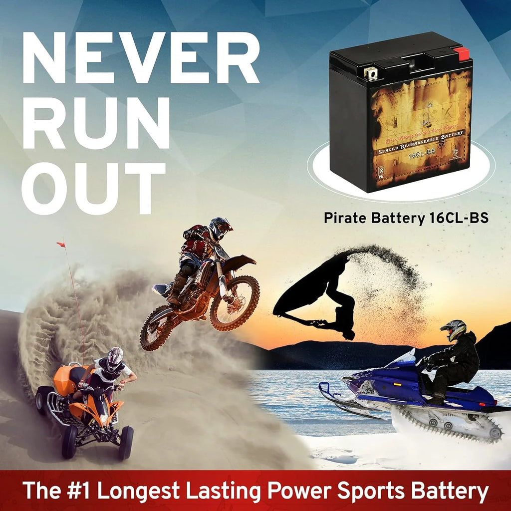 Wave All Polaris, Runner YAMAHA Kawasaki, Ski CC Replacement Jet for Rechargeable YB16CL-B Battery & ATV's 87-'09,