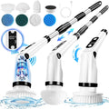 8 Kitchen Brush Tub Brushes Heads,Shower Cleaning Brush with Scrubber, Household Long Tile Handle WLRETMCI Scrubber with Spin for Cleaning Car Floor Electric Cordless Bathroom
