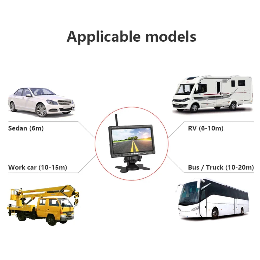 Car Car Monitor Monitor Willstar Function Vision Rear Vehicle Visualizer Assist Monitor Camera Rear Engineering Lcd Front Car Truck 7 Inch Wireless Parking Display Navigation Truck Night