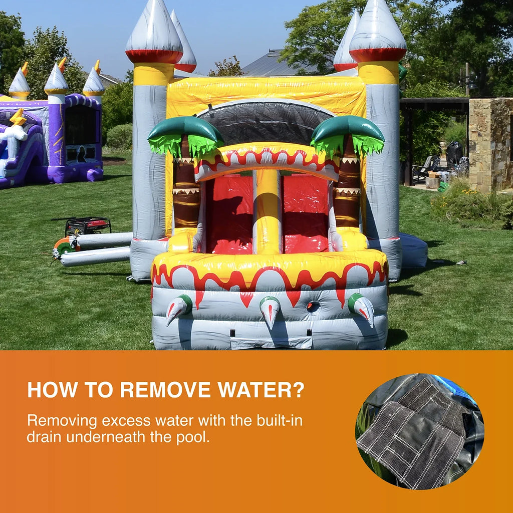 House Slide T-Rex Grade Bounce Water Commercial and for and JumpOrange (with Pool Blower), Adults Kids