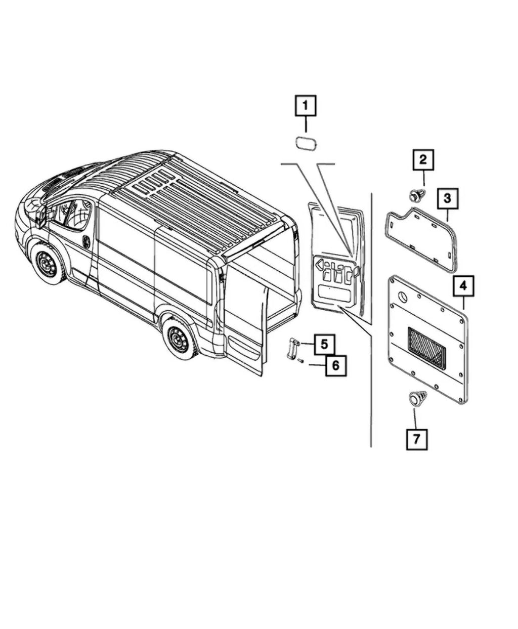 New Rear Genuine ProMaster Panel Trim Left OE 1ZP92LAHAB Door (2014-2024) Ram