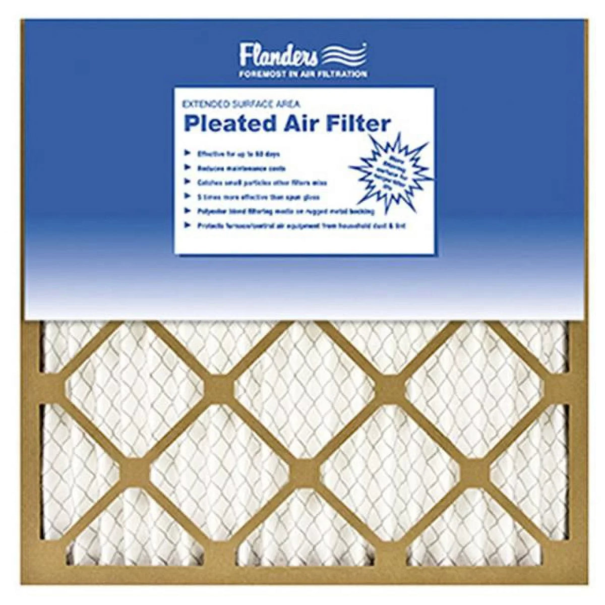 81555.012020 20 With Of - Kraft Basic 20 12 Wirebacked Air Pleated Flanders in. Pack x Filter Frame Media