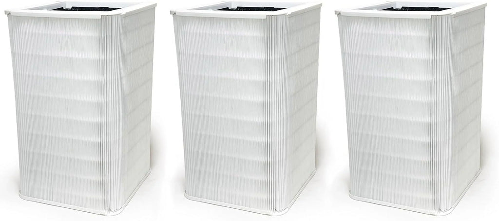 True Activated 3 620 Compatible SQ.FT Charcoal with Filter Blueair Air Purifier Blue Remove | Large 121 | Nispira Pack Particle HEPA VOCs Replacement Collapsible Smoke Pure