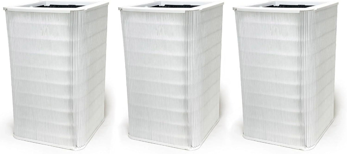 True Activated 3 620 Compatible SQ.FT Charcoal with Filter Blueair Air Purifier Blue Remove | Large 121 | Nispira Pack Particle HEPA VOCs Replacement Collapsible Smoke Pure
