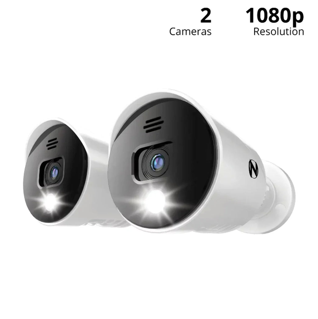(Refurbished) Audio 2 Spotlight - Alerts with Night Add On Owl 1080p - Premium and Pack White Restored Wired Cameras Sirens