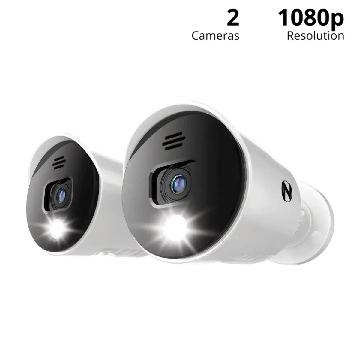 (Refurbished) Audio 2 Spotlight - Alerts with Night Add On Owl 1080p - Premium and Pack White Restored Wired Cameras Sirens