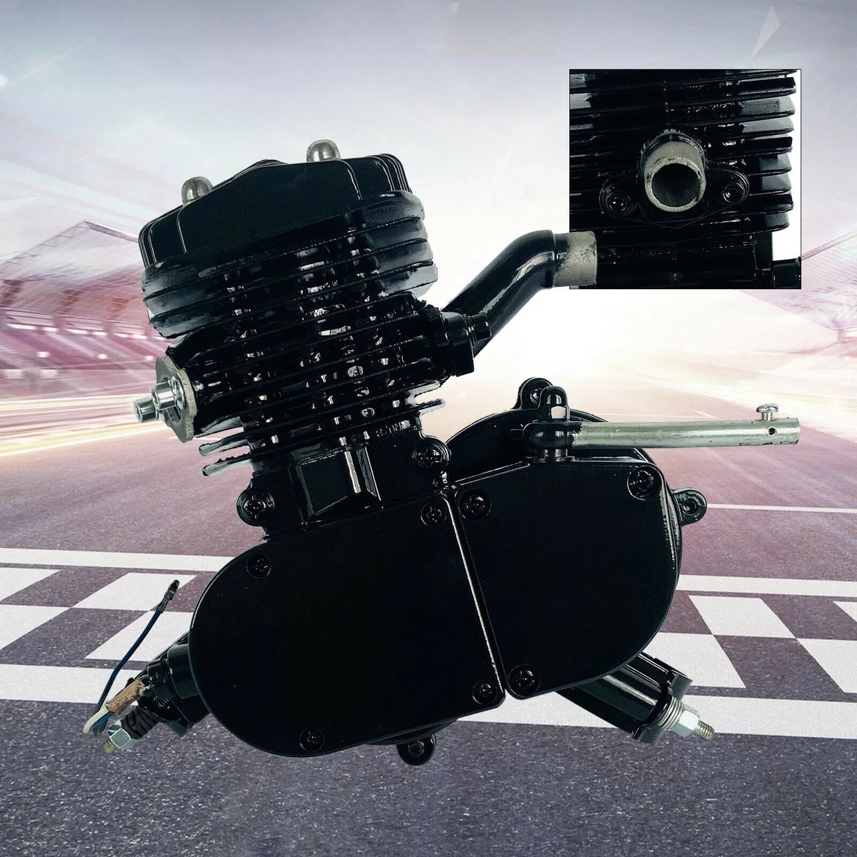 Petrol Motor 80CC Engine Single for 2.94KW 2-Stroke Start Motorized Bike Bicycle 6500r/min Cylinder Pull Engine Air-cooled Gas