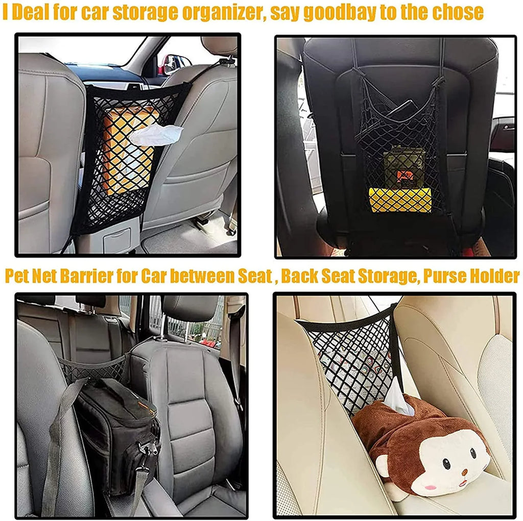 Barrier Pets DYKESON Bag Organizer for Pet Divider Auto Safely Car with Install, Mesh for Cars, Car Stretchable with -Easy Net Universal SUVs & Baby Children Safety Dog Driving Barrier Storage