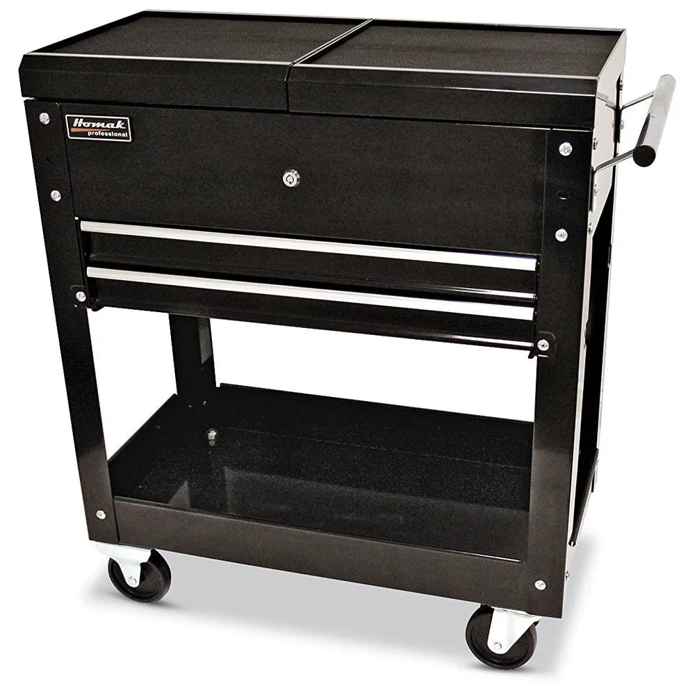 W/ 27"" Cart Top Tool Sliding BK06022704 2-Drawer Homak