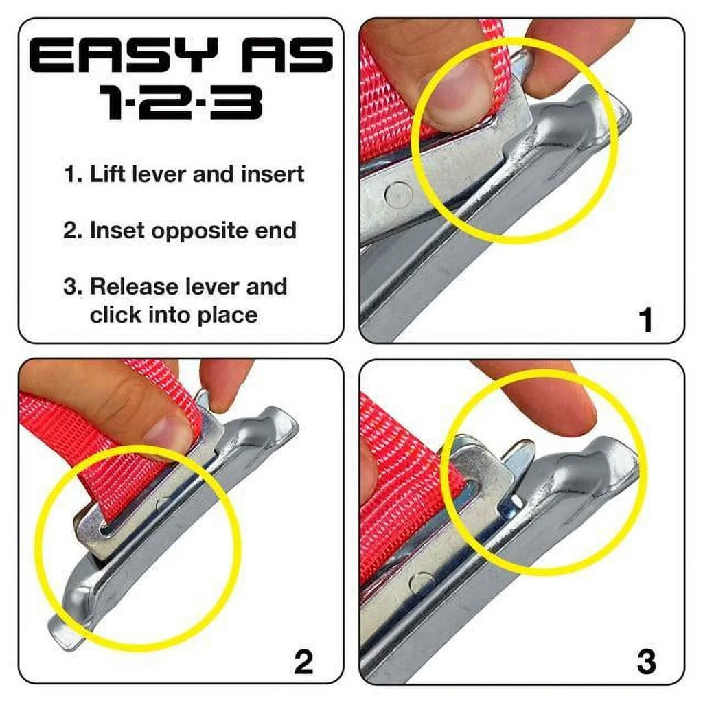 protection), Tie-Down Trailers 6-Pack Strap SNAP-LOC Unfinished Logistic rust Single for Pickups, E-Track (zinc Trucks, Weld-On Contoured Anchor