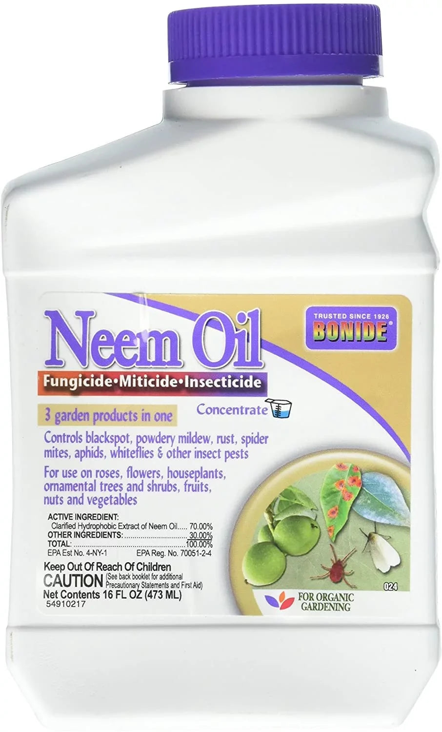 16 Fungicide fl. Concentrate Neem Oil oz. Insecticide Miticide