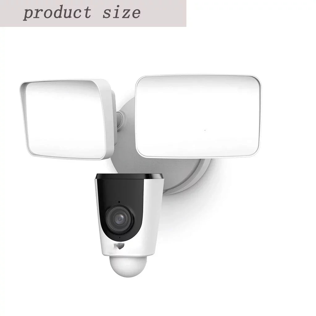 Wireless Smart Camera, with Waterproof, Home Floodlight Outdoor Light, Alarm, IP65 Camera Cloud 1080P 114 & Storage, Built-in Flood MicroSD WiFi Siren View, Security