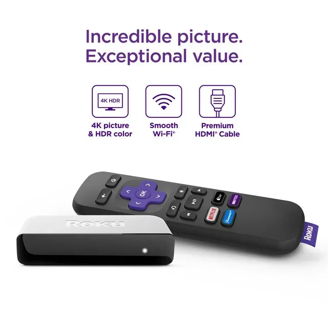 Enabled Remote Premium Media Streaming Speed and Premiere Wi-Fi® HDMI® + | Player Tigology with 4K/HDR Simple Cable High Accessories Roku