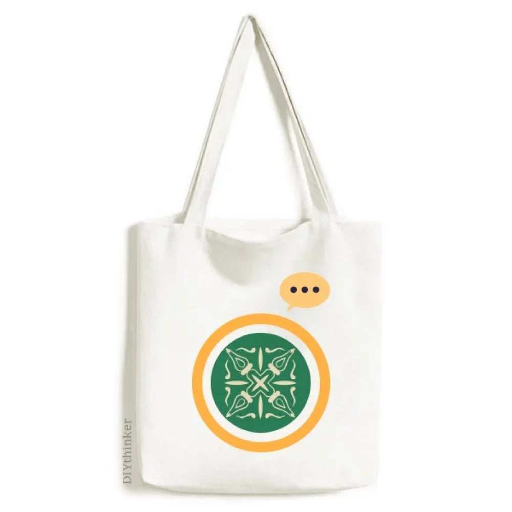 Canvas Green Style Shoulder Bag Expression Tote Pattern Sack Decorative Talavera
