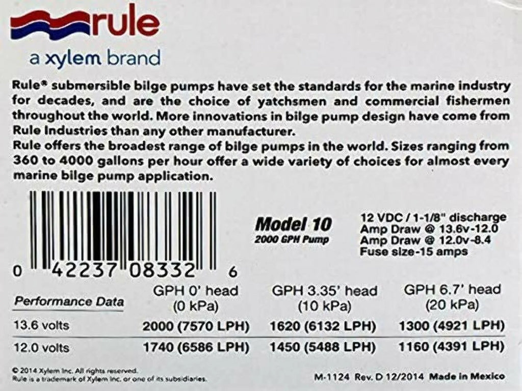 Rule Bilge Pump G.P.H. 2000