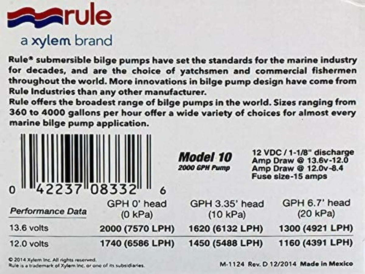 Rule Bilge Pump G.P.H. 2000