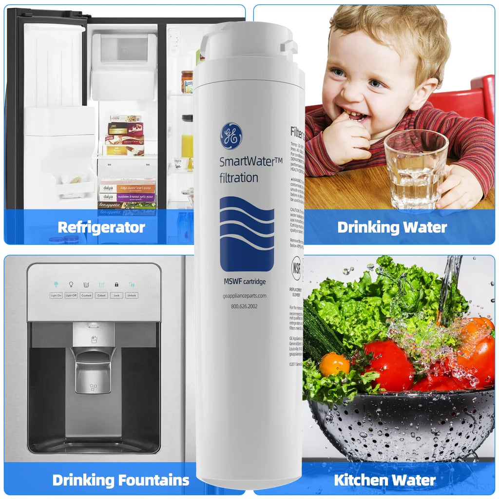 Refrigerator RWF1062, WF282, Filter, Tier1 for AQF-MSWF MSWF Water Ice and AQUACREST MSWF, Arrowpure RWF1500A Aquafresh 6 Pack of APF-1800, GE Replacement Pure