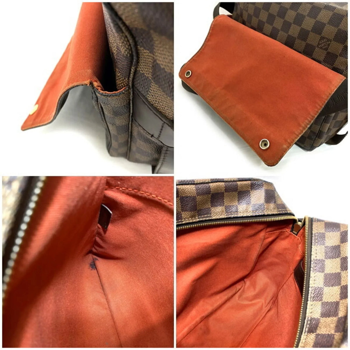 Pre-Owned Damier (Good) Vuitton Louis SR0055 Brown VUITTON Ebene Shoulder Bag N45255 LOUIS Naviglio