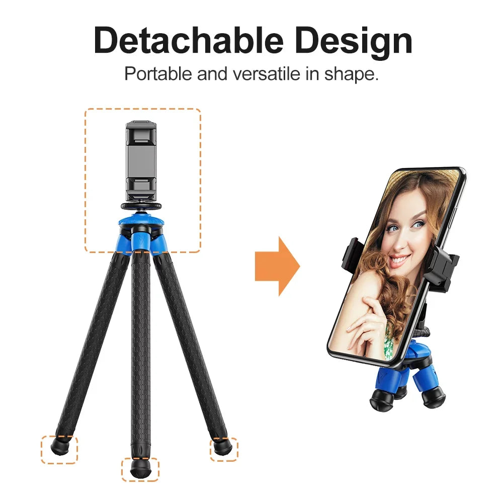 Camera Tripod Max Octopus APEXEL Clip Compatible Flexible DSLR Mobile Mini Tripod 3kg with GoPro Load with Travel Detachable Foldable Phone APL-JJ07 Phone Portable