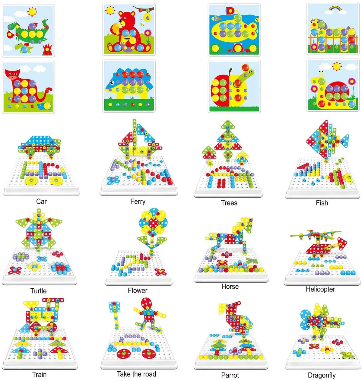 Creative Kids Years Electric Pieces Puzzle Tool Center and for Mosaic Toys, Block Kit, Drill Learning Drill Engineering 224 Set Education Screwdriver Old Game Building Activities Toy, Ages STEM 3-10