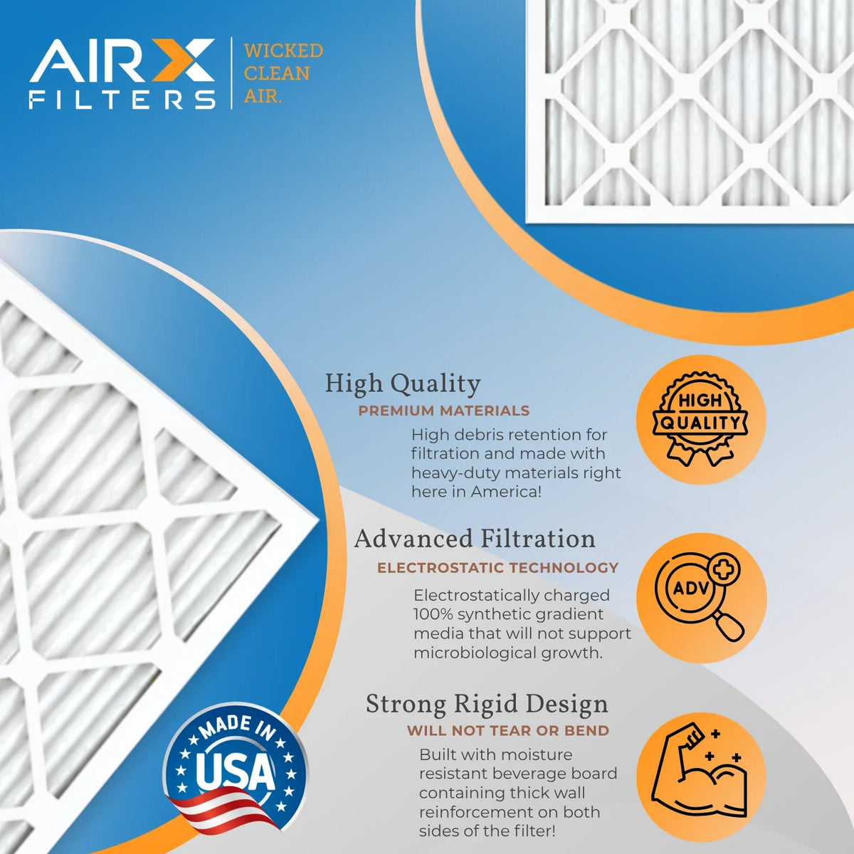 1000, Furnace 20x22x1 Premium AIRX WICKED Filters Air Filter FILTERS Filter & Conditioner MERV MPR by 1200 11 Pack HVAC 7 Electrostatic CLEAN MPR Air USA Comparable Pleated Made AIR. 20x22x1 to 6 FPR