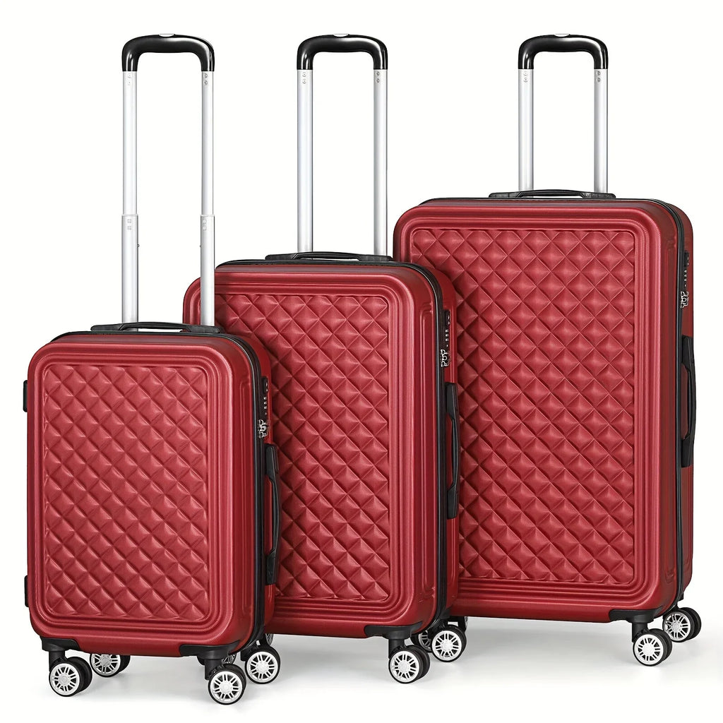 Trip, Travel With Spinner Wheels Cases Shell Hard For Outdoor Luggage Red Minimalist