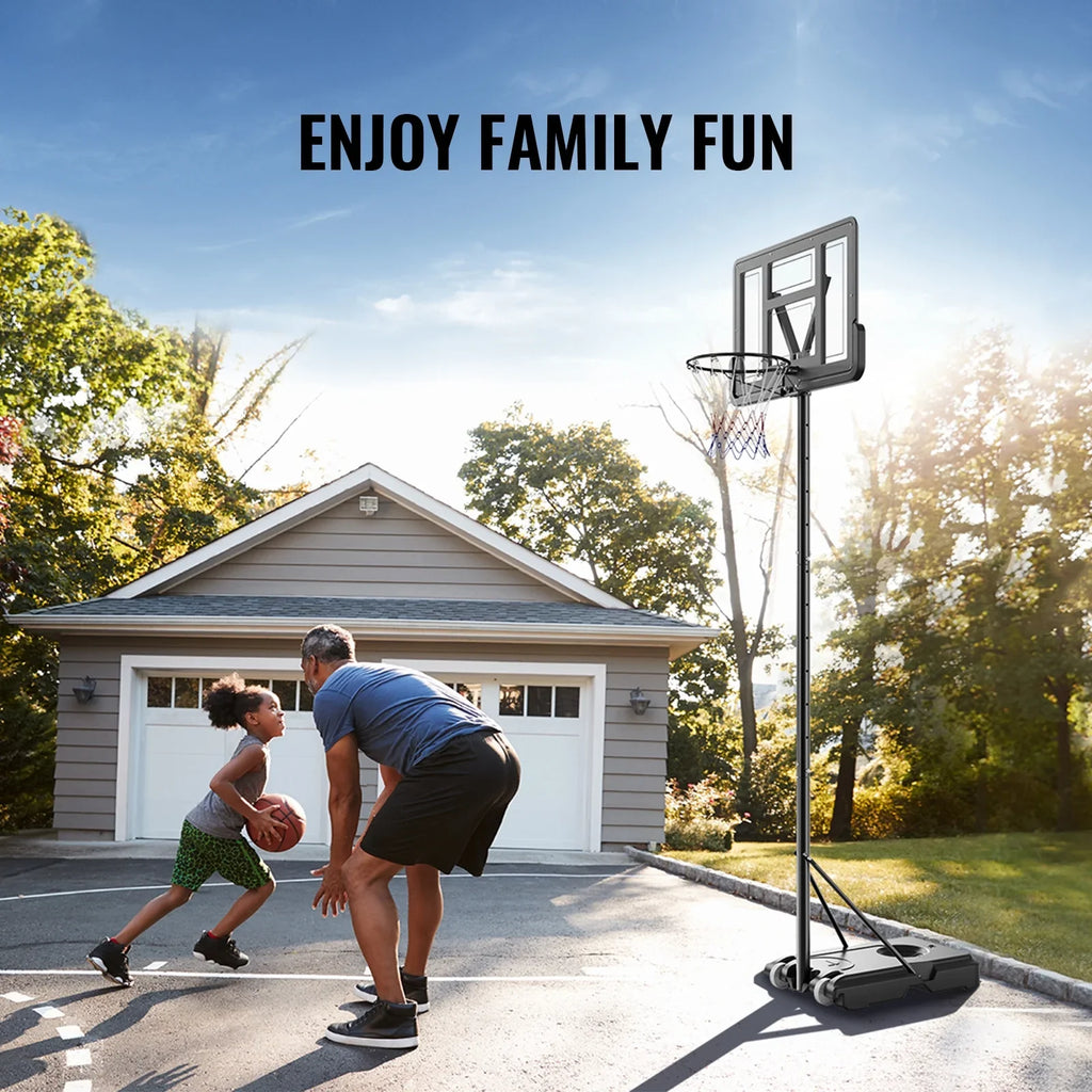 for 4-10ft Junior Outdoor Shatterproof Basketball System Wheels 44" SKYSHALO and Portable Backboard Height, Adjustable Indoor Youth Basketball w/ Hoop Hoop Teenagers Stand Goal