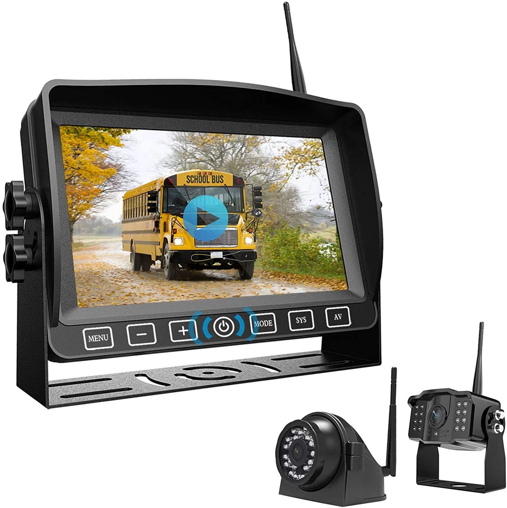 Digital Camper System for CM2 Truck Trailer 1080P Camera Rear Rearview Monitor with Cam Operation RV Xroose Motorhome Dual AHD View Wireless 7” Button Long Backup DVR Touch Range Signal Side with