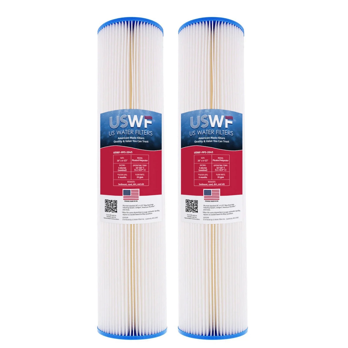 Cartridge 20 4.5 Sediment Replacement Pleated x Micron Inch 5 House Inch Whole Polyester