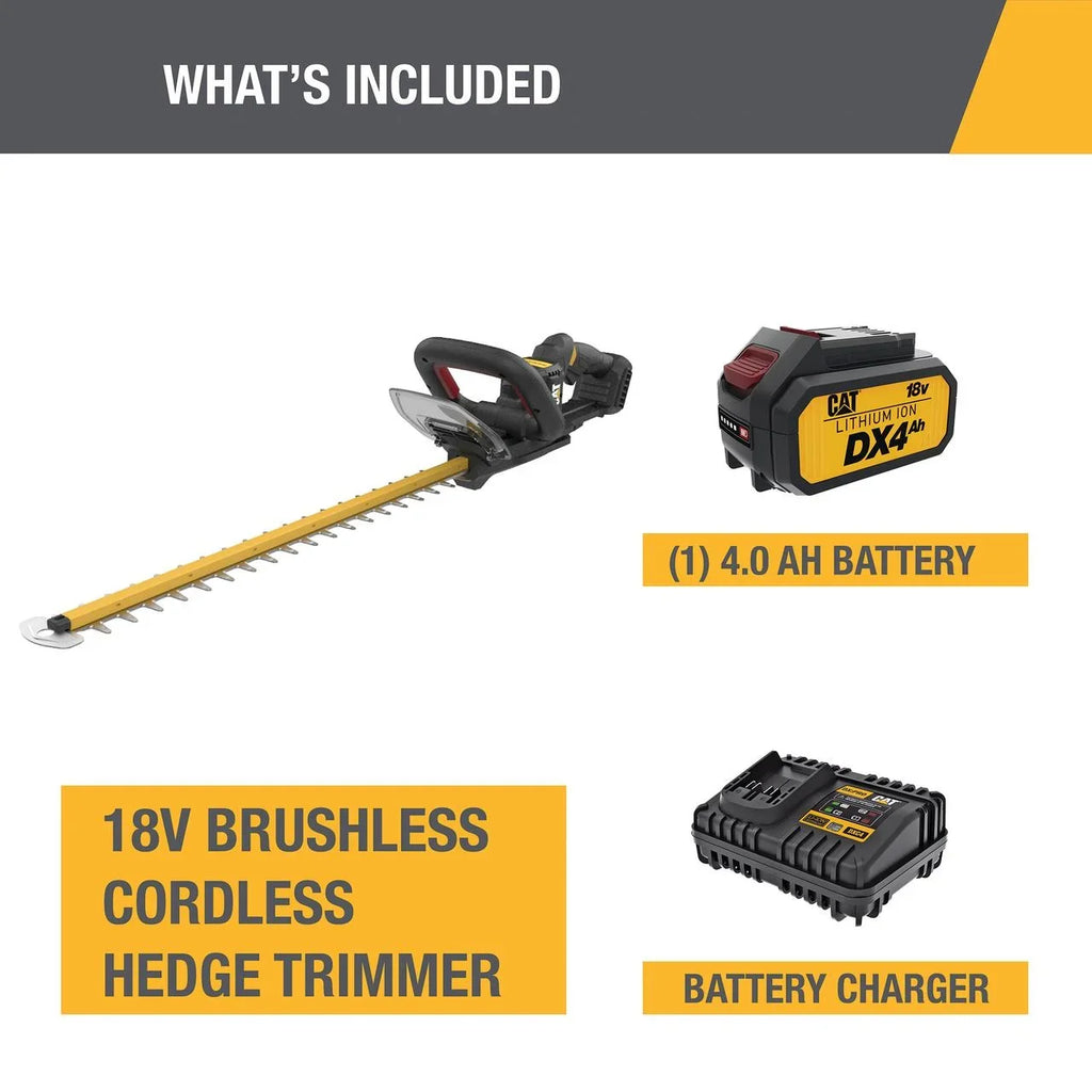 24" DG220 Trimmer Cordless Cat® Brushless Caterpillar Battery with 18V Hedge