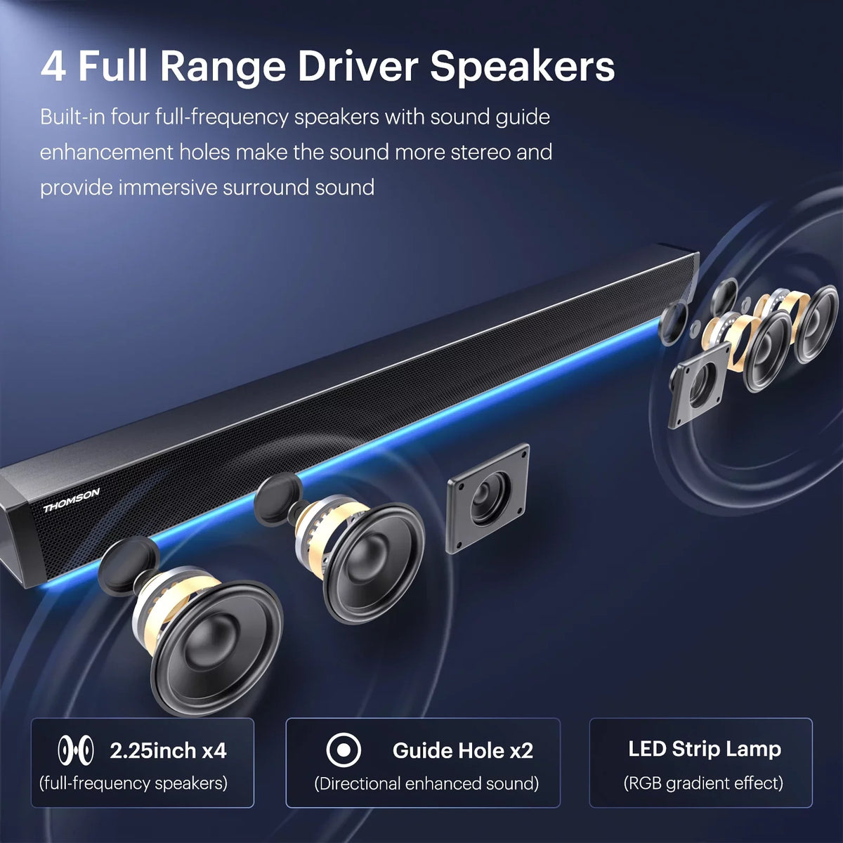 Sound - TV, Soundbar Soundbar Thomson Cinema for Bluetooth PC System Speaker B206 Home ,