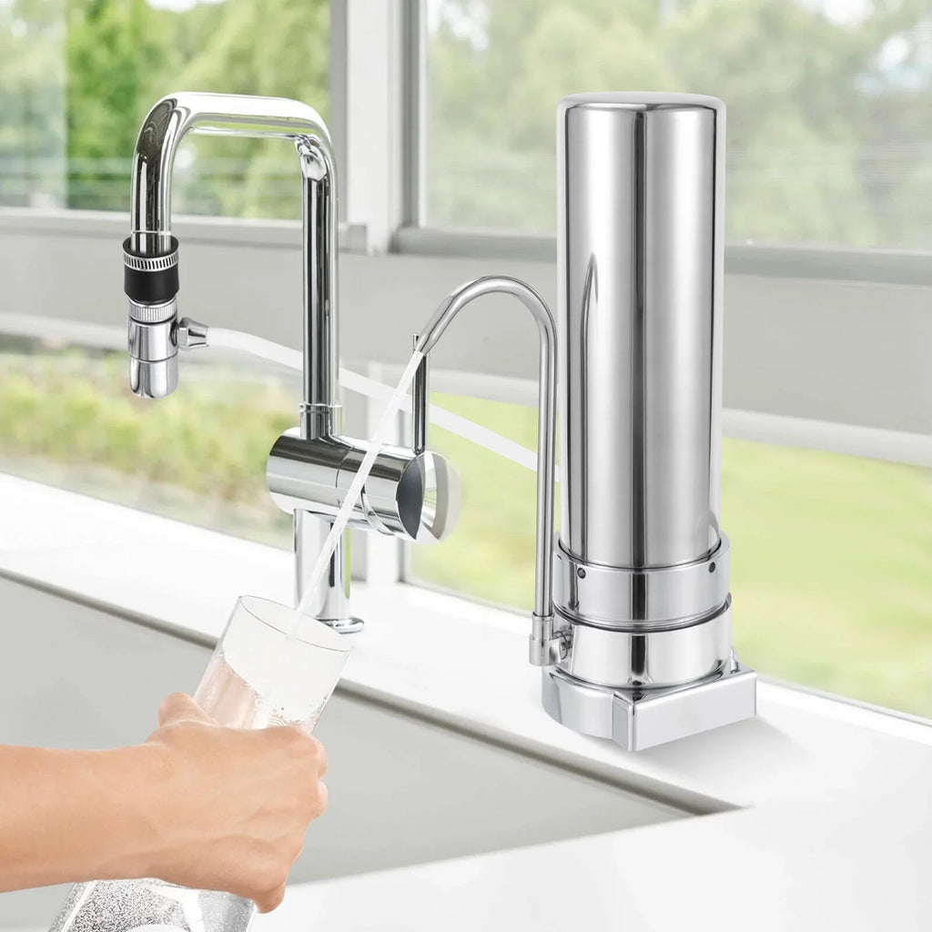 Stainless Silver Drinking Tap Filter Water System Sink Filtration Countertop Filter