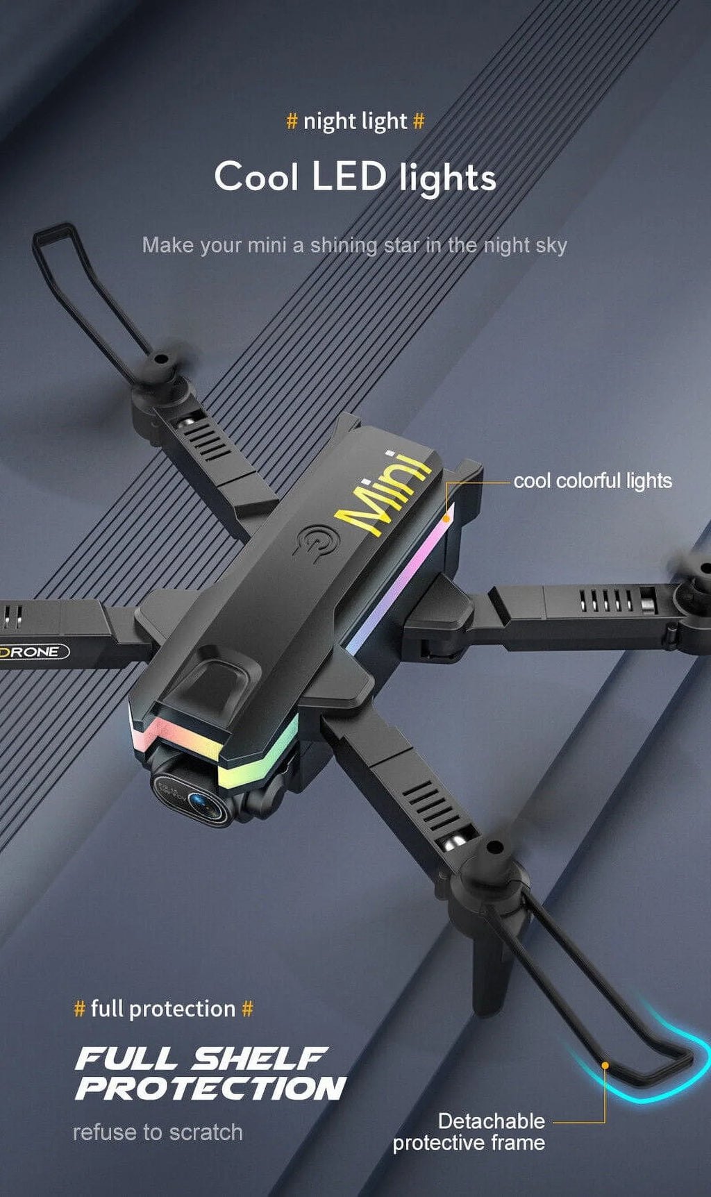'- Aerial Pro Camera Mini Quad Photography SkyCapture Dual with - Drone JahyShow 4K HD Folding