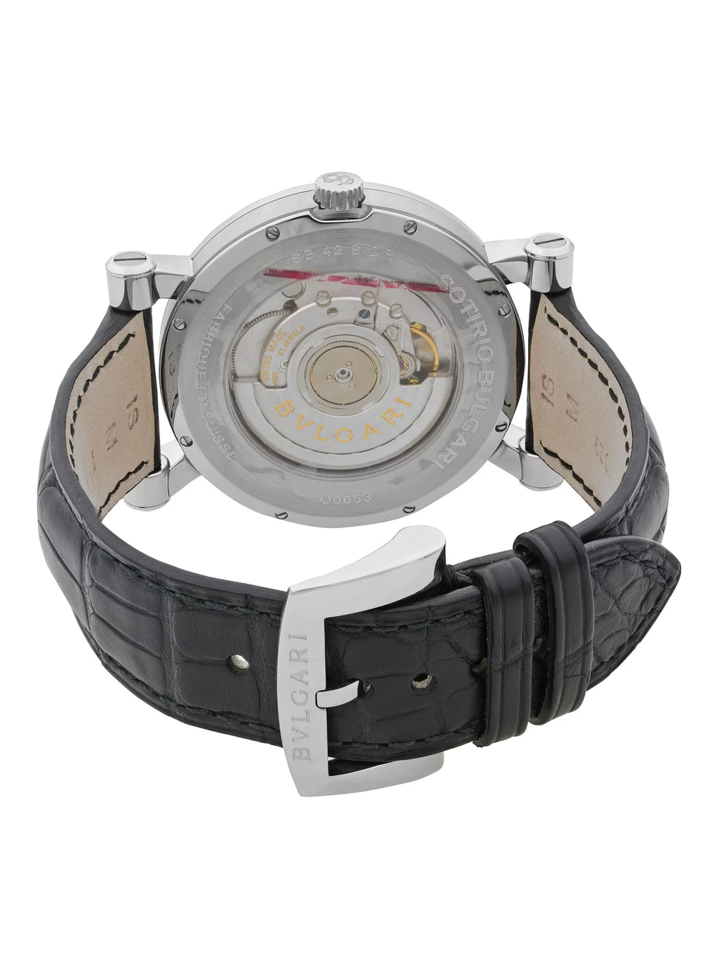 Mens Steel SB42SDR Sotirio Retrograde Bvlgari Automatic Watch Dial