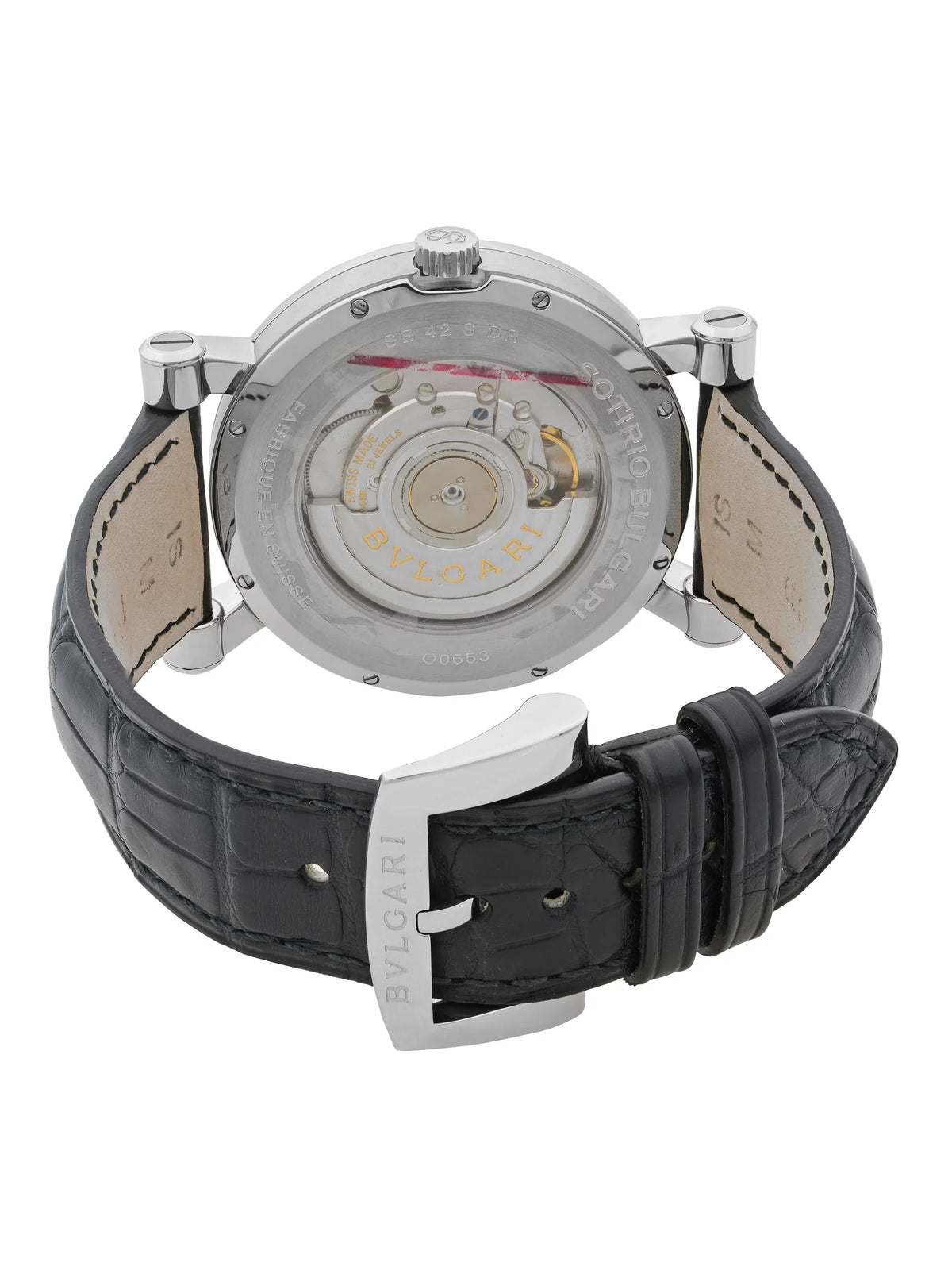 Mens Steel SB42SDR Sotirio Retrograde Bvlgari Automatic Watch Dial
