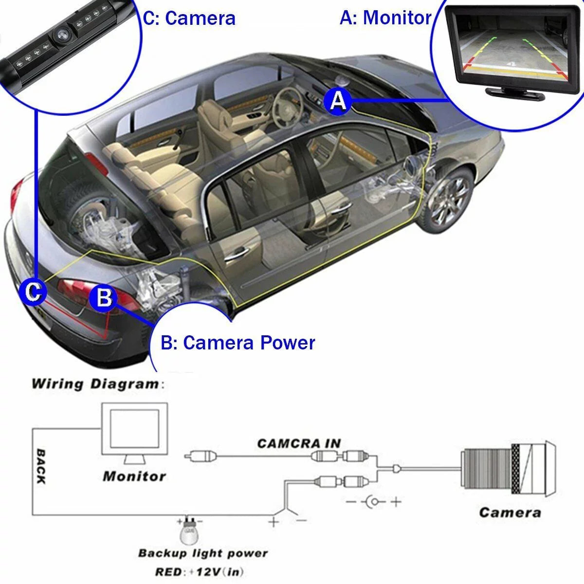 INE-W987HD for ALPINE Backup Plate Rearview License Frame INEW987HD Camera