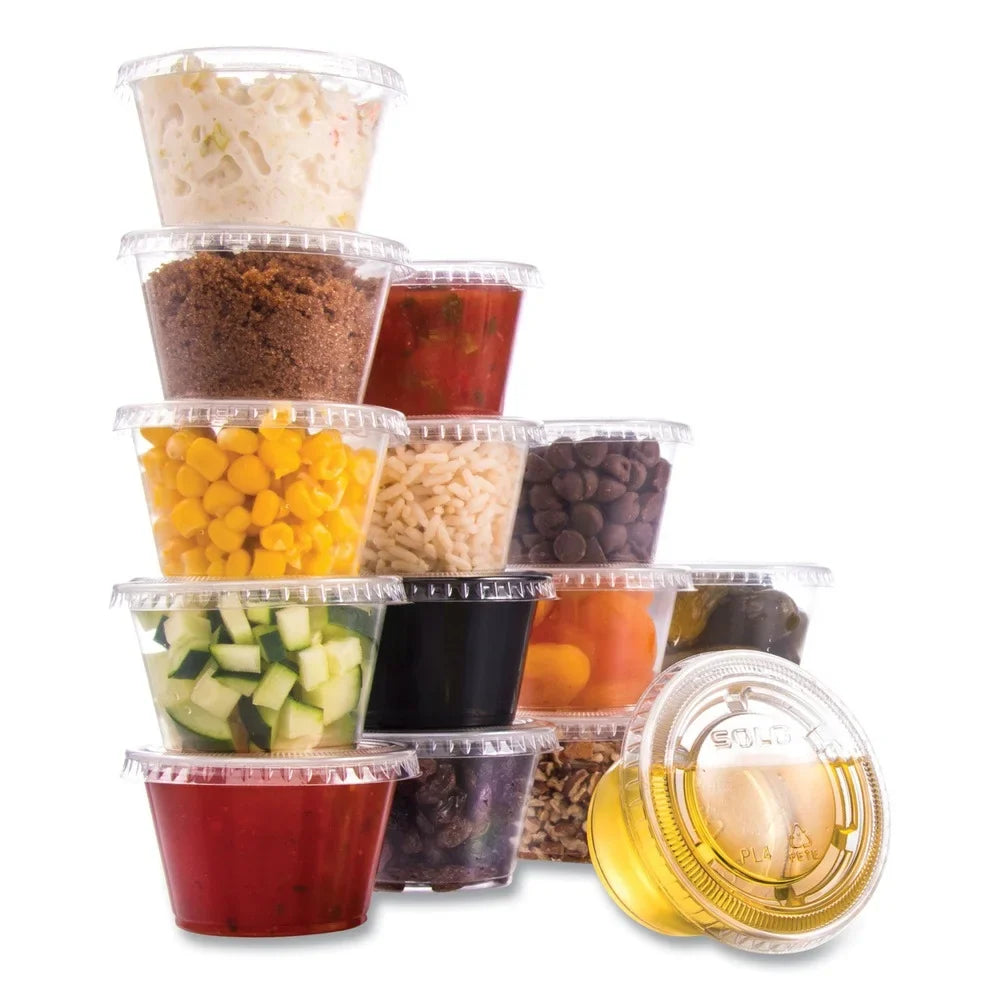 oz. (2500/Carton)] Portion Dart Complements - Polypropylene Conex Clear 400PC Containers 4