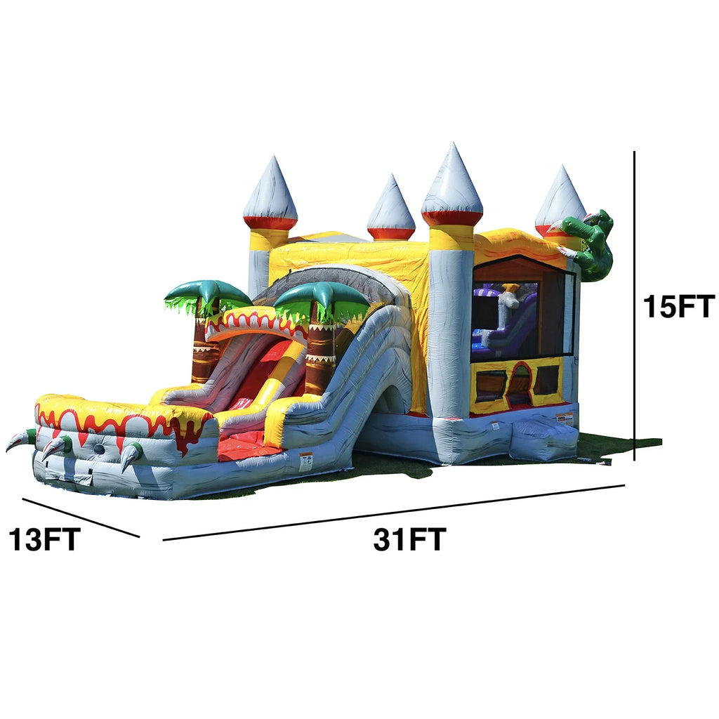 House Slide T-Rex Grade Bounce Water Commercial and for and JumpOrange (with Pool Blower), Adults Kids