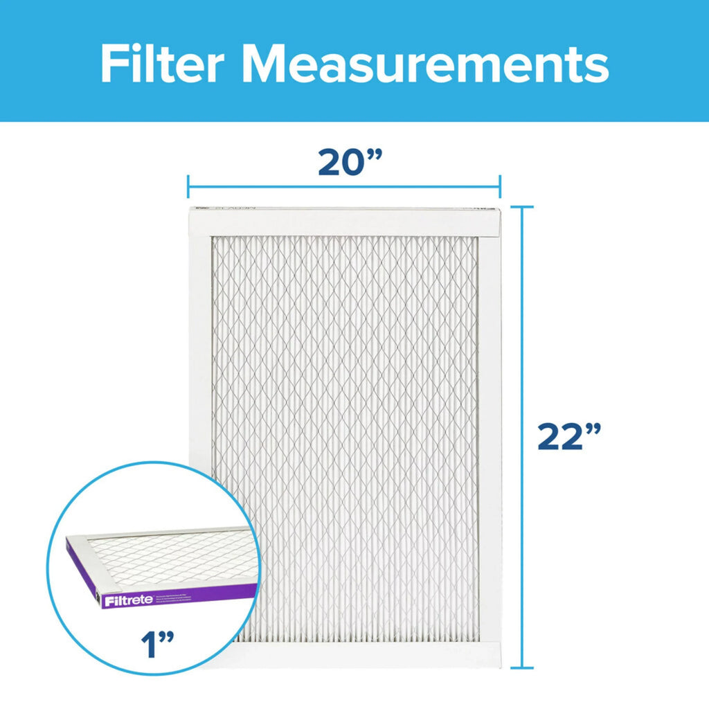20x22x1, by Allergens, MERV MPR, Allergen HVAC Captures Bacteria, Viruses, Filter, Advanced Reduction Filtrete 4 1500 Filters Air 3M, 12, Furnace