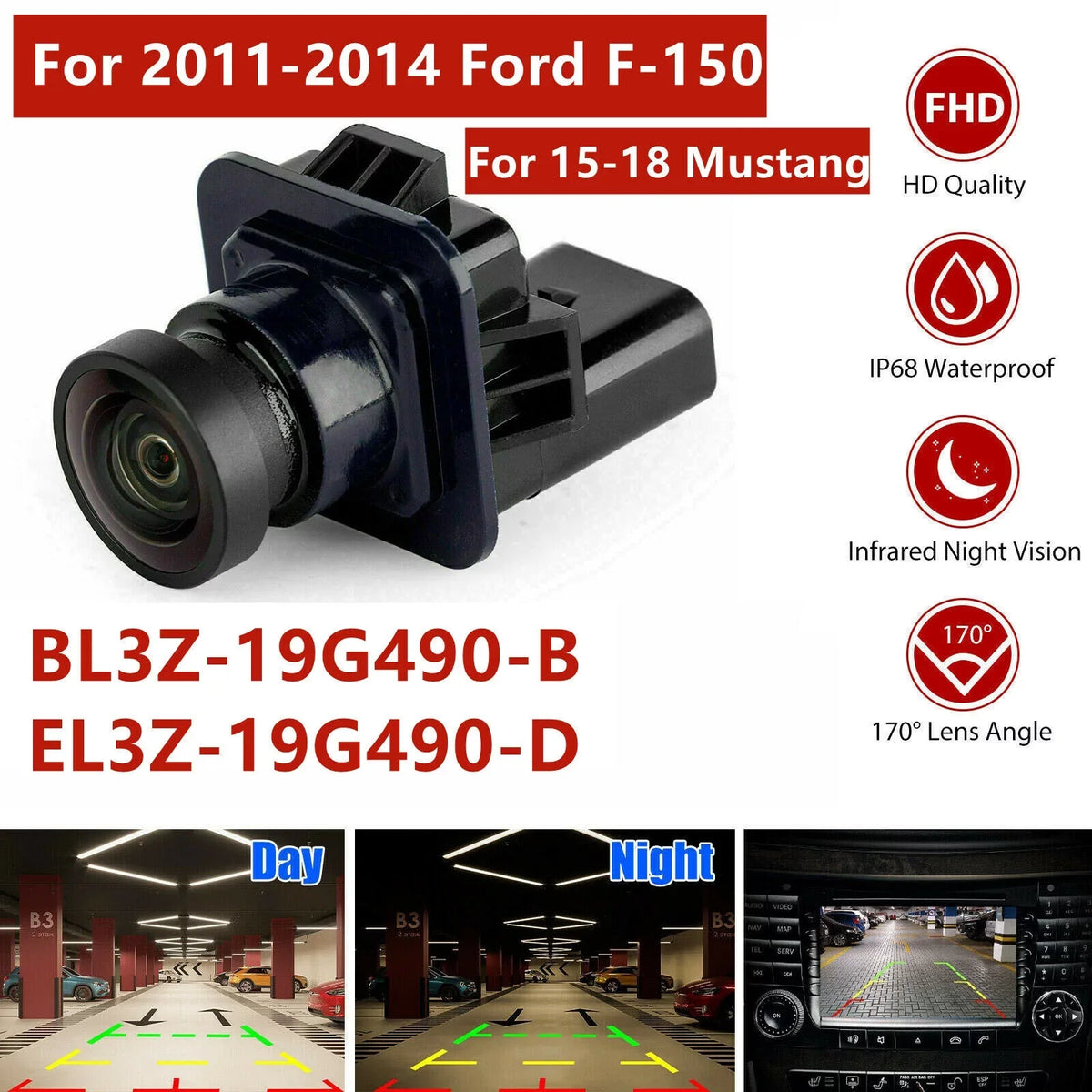 F-150 2012 Back Up 2013 Ford BL3Z19G490B For Rear View Camera US Safety Camera 2014
