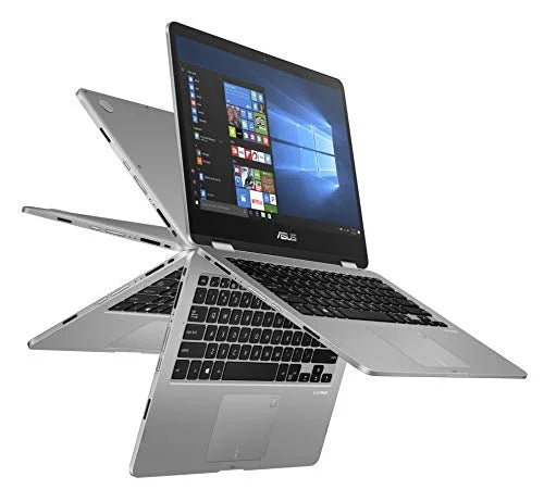 Flip Laptop, 2-in-1 Processor, ASUS eMMC, RAM, 14" 10 Touchscreen Windows HD 64GB Vivobook Celeron S, 4GB Intel 2.6GHz Thin TP401MA-YS02