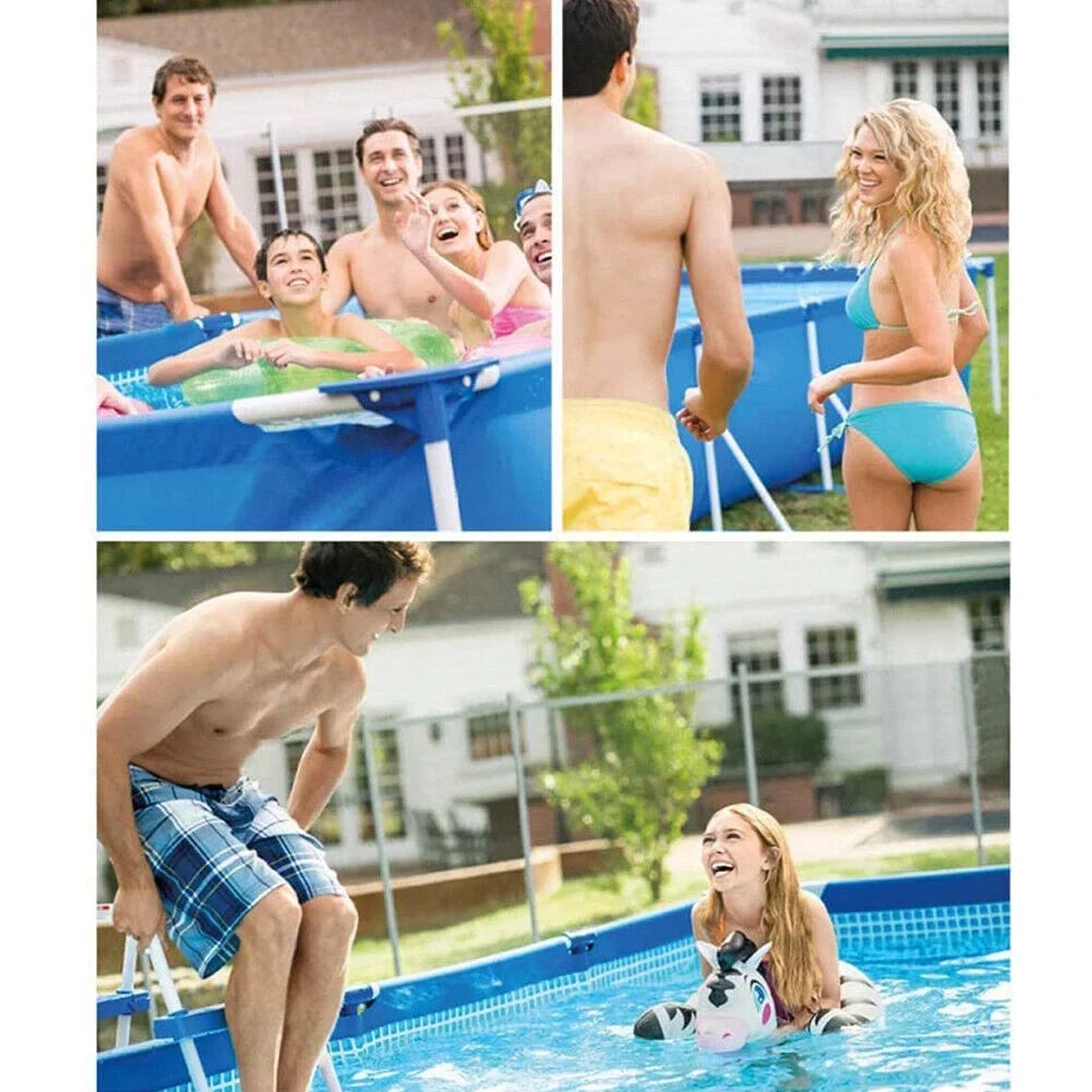 Frame Rectangular Kids Adults Pool, Metal Family for Outdoor Pool Swimming Ground Above Pool, Large