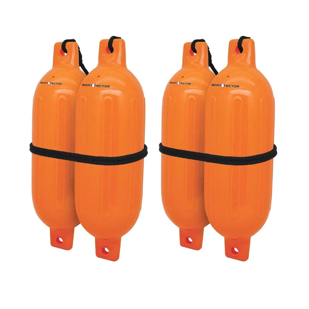 3006.7626 Max Neon Fender 16", - BoatTector Extreme 4.5" x Orange 4-Pack Value Inflatable