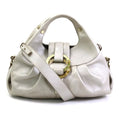 leather gold Chandra Pre-Owned (Good) bag gray BVLGARI pearl Bvlgari handbag shoulder ladies
