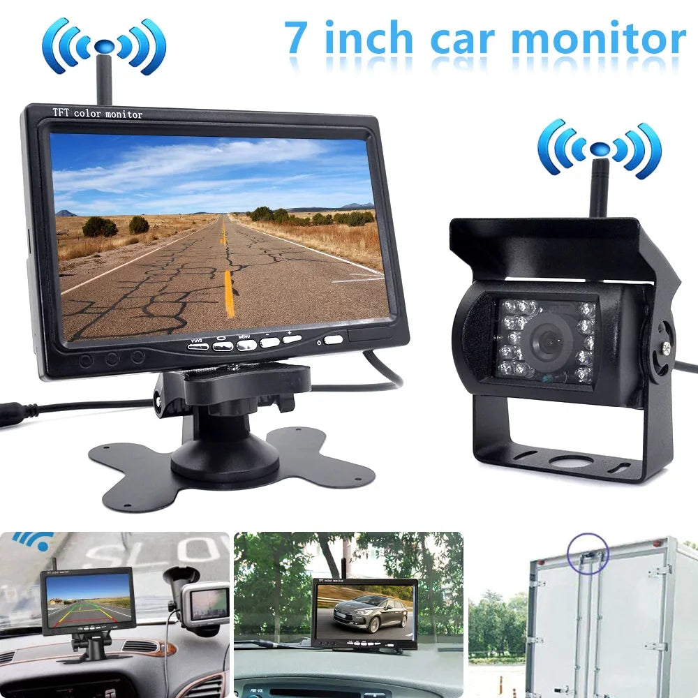 Car Car Monitor Monitor Willstar Function Vision Rear Vehicle Visualizer Assist Monitor Camera Rear Engineering Lcd Front Car Truck 7 Inch Wireless Parking Display Navigation Truck Night
