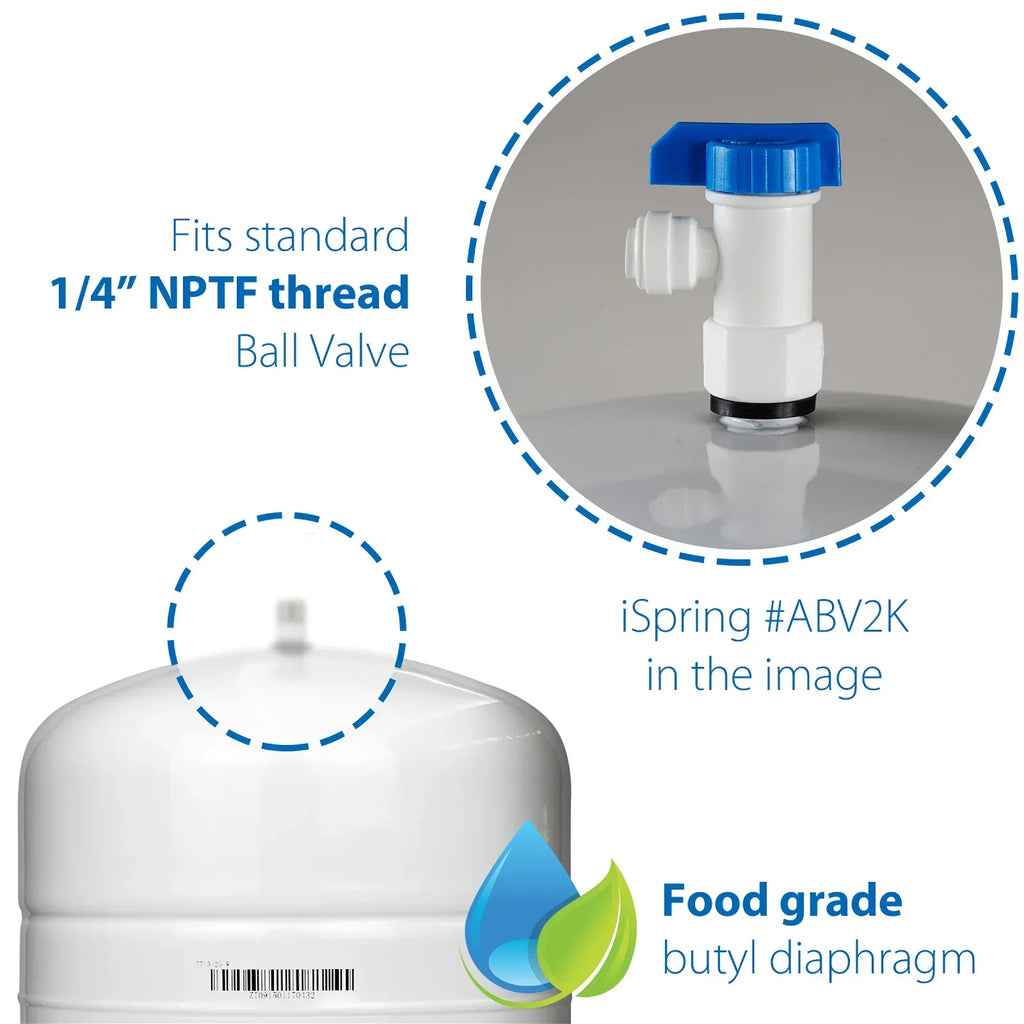 Gallon Systems Residential Osmosis T55M Reverse Water for Storage iSpring Tank Pre-Pressurized 5.5 (RO)