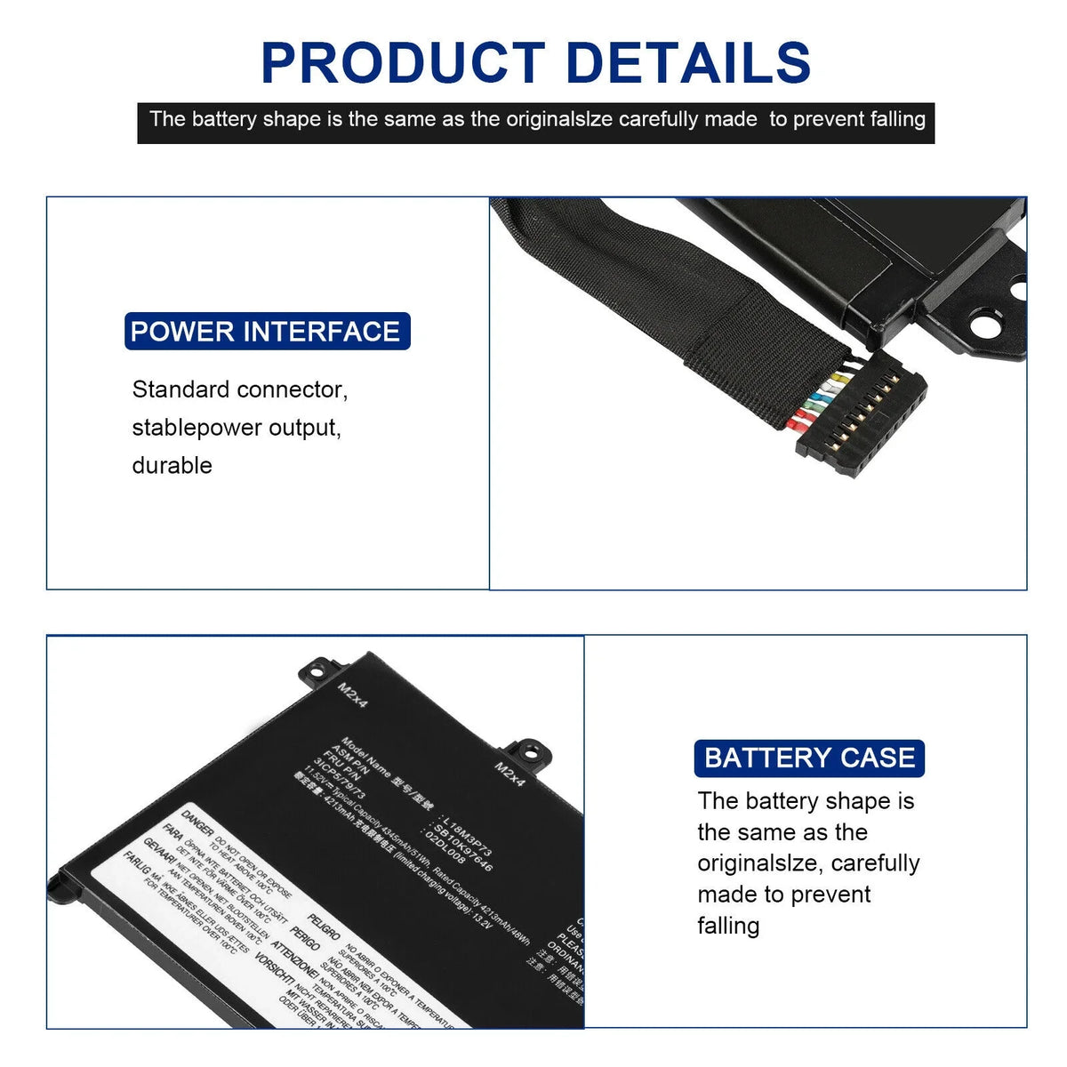 L18M3P73 T495 Lenovo 02DL007 L18M3P74 T14 For T490 P43s Battery ThinkPad